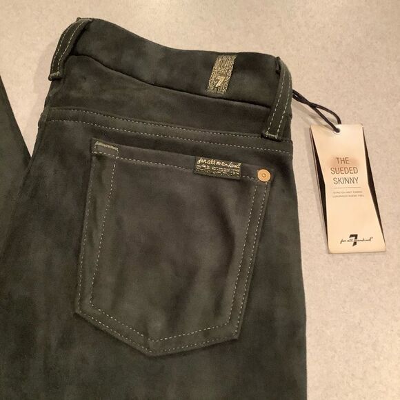 7 For All‎ Mankind Jeans 24 Sueded Skinny Juniper NWT - Picture 3 of 6